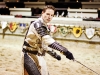 Sean Delaney gets into character for a performance at Medieval Times.