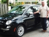 A longtime Fiat driver, Joe Marchese proudly stands next to his new Fiat 500 Lounge, which he notes not only looks great, but has excellent fuel economy.