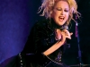 Acclaimed “Girls Just Want to Have Fun” and “She Bop” singer Cyndi Lauper performs before the Betsey Johnson fashion show.