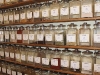 More than 1,500 apothecary jars line the walls of Thuna Herbals. (Photo by William Lem)