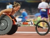 Wheelchair racer Diane Roy powerhouses down the track