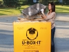 U-Box-It’s disposable junk removal container made from recycled material is ideal for tight spaces.  