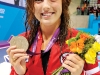 Summer Ashley Mortimer celebrates  her silver medal for the Women’s 200-metre IM – SM10 in the Aquatic Centre. (Photo By Matthew Murnaghan Canadian Paralympic Committee)