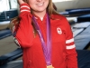 Local trampolinist Rosie MacLennan shines with her Olympic gold medal around her neck. (Photo by Jesse Milns)