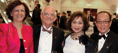 Rita and Milo Vassallo, fashion designer Chako Setoyama, James Matsumoto