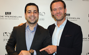 L’Oro Jewellery storeowner Haigo Derian with Linde Werdelin co-founder Jorn Werdelin at an exclusive in-store event.